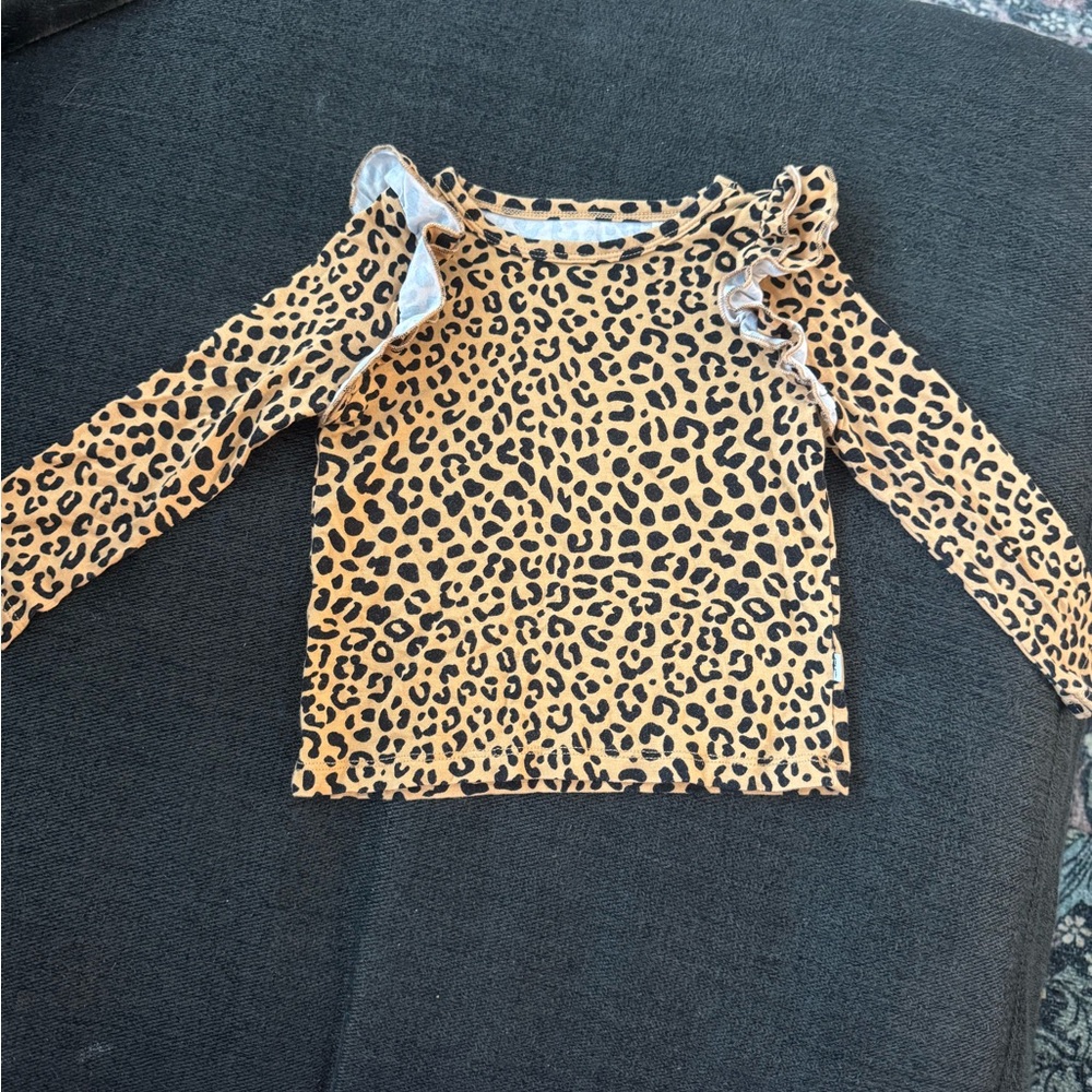 Little Sleepies Leopard Print Long-Sleeve Flutter